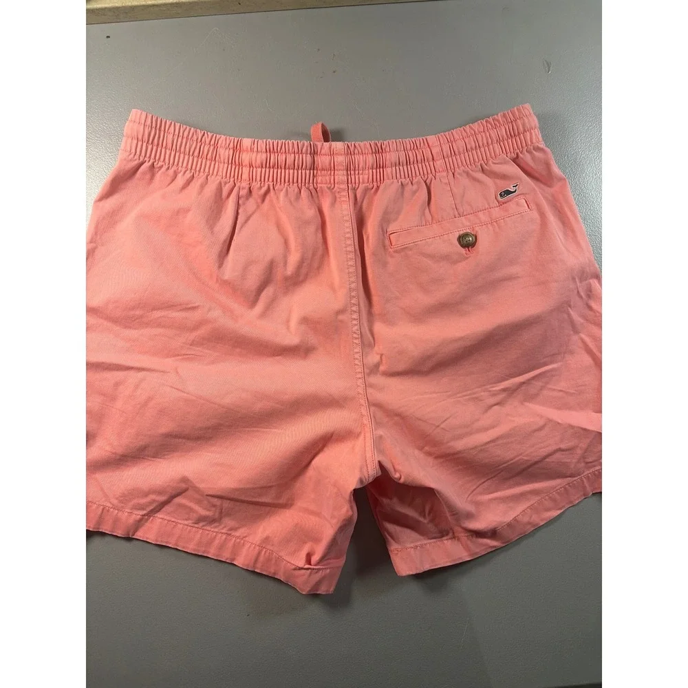 Vineyard Vines Shorts Mens Large Pink Coral Elastic Waist Cotton Stretch Casual